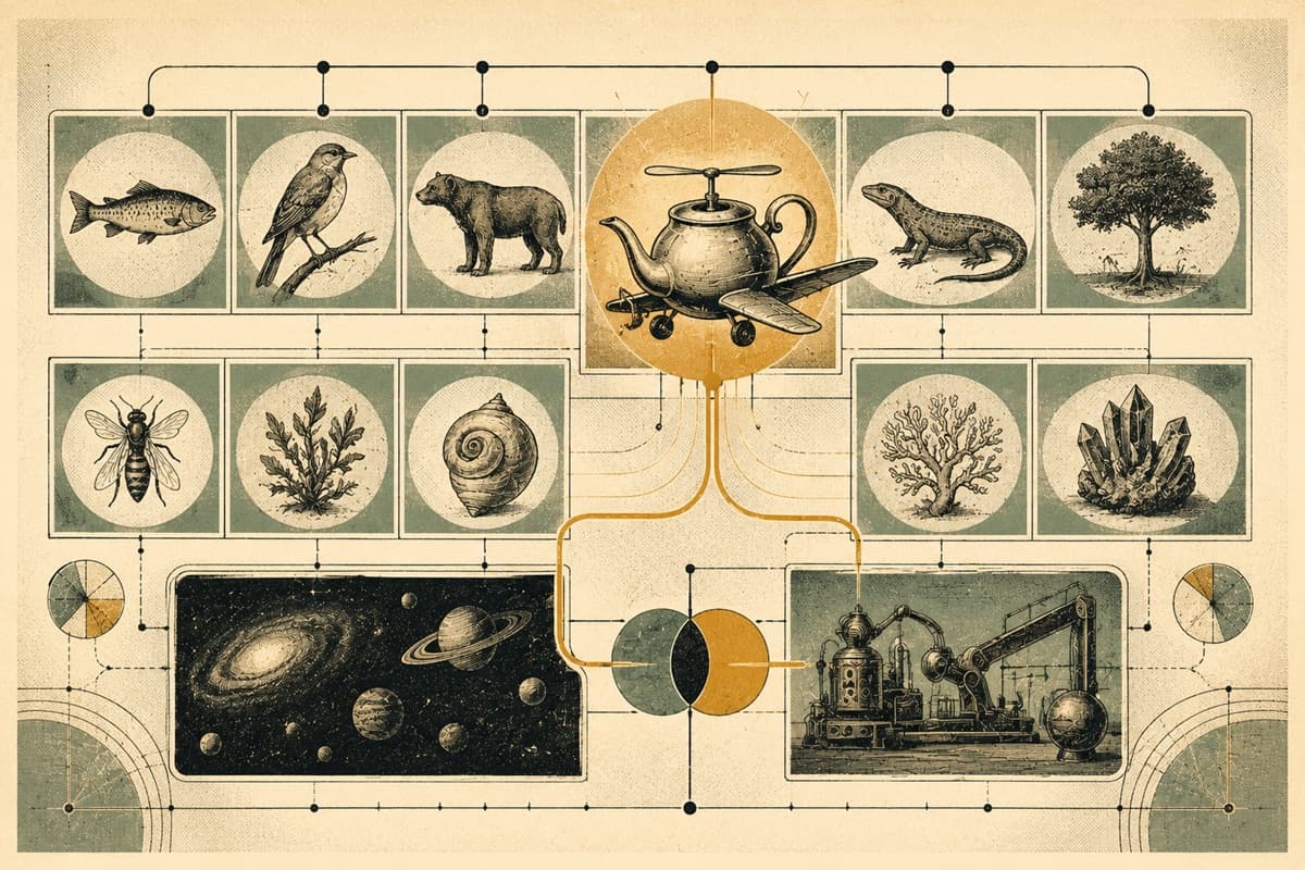 A formal scientific diagram contains one cheerfully impossible object